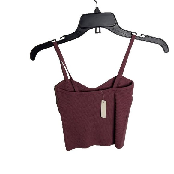 Madewell $62 Corset Detail Crop Sweater Tank Pressed Grape Size XS NL178 - Picture 4 of 6